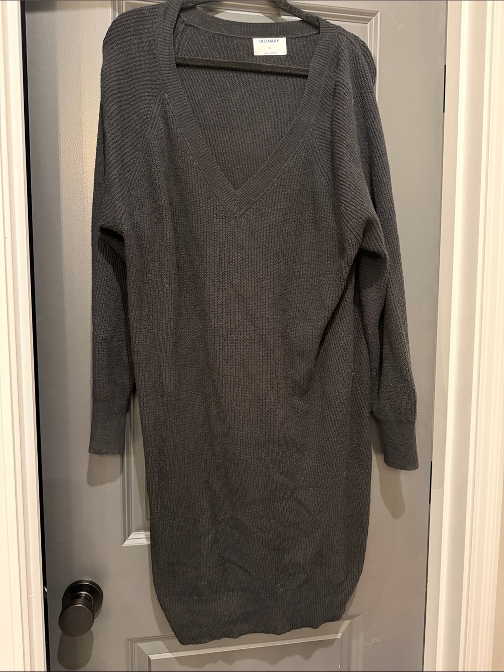 Old Navy Women's  V-Neck Black Sweater Dress